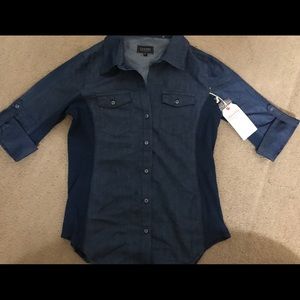 Stretchy Denim dress shirt